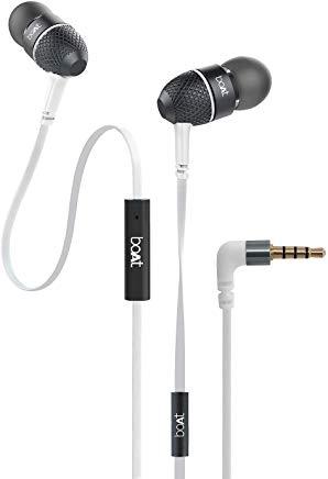 boAt Bass Heads 225 in-Ear Headphones with Mic (Frosty White)