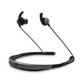 Wireless neckband headphones with all-day comfort and secure fit and safety for sport